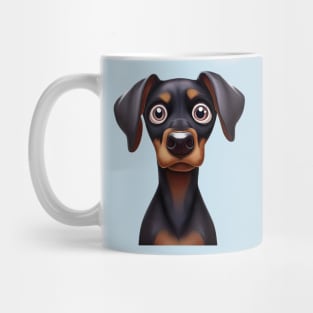 Adorable Doberman Puppy Graphic Design Mug